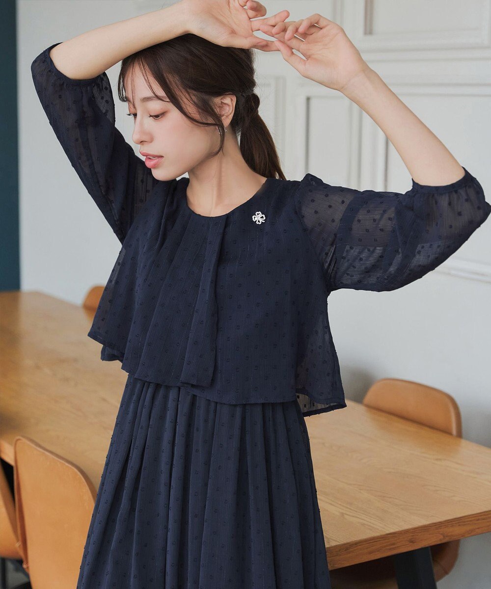 Tiaclasse 【新色追加】シフォンドレープワンピース 