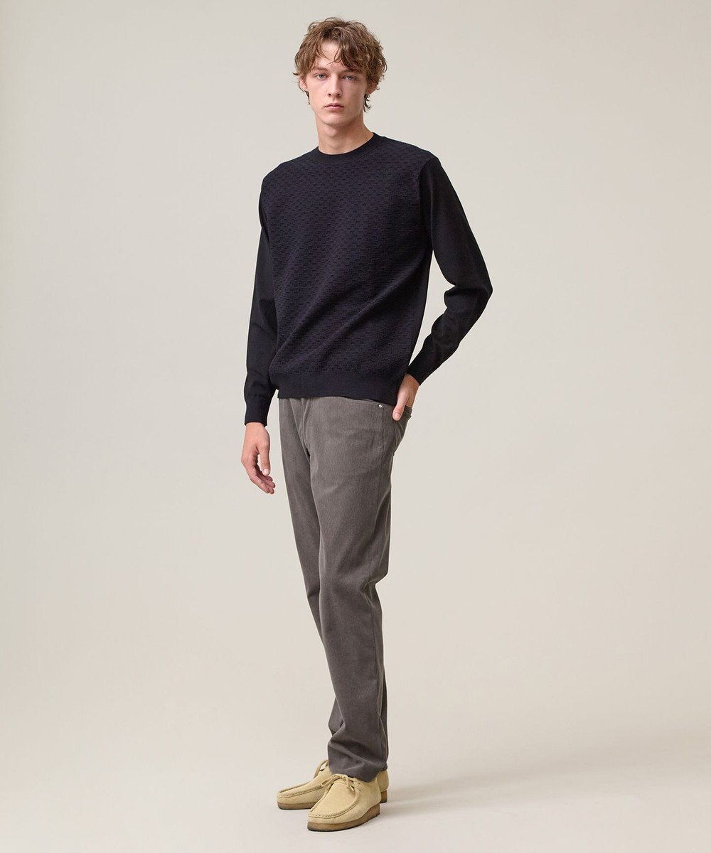 J.PRESS MEN 軽やかに着映える上質ベーシック【ストレッチ / イージーケア】【FLEX YARN】クルーネック ニット 