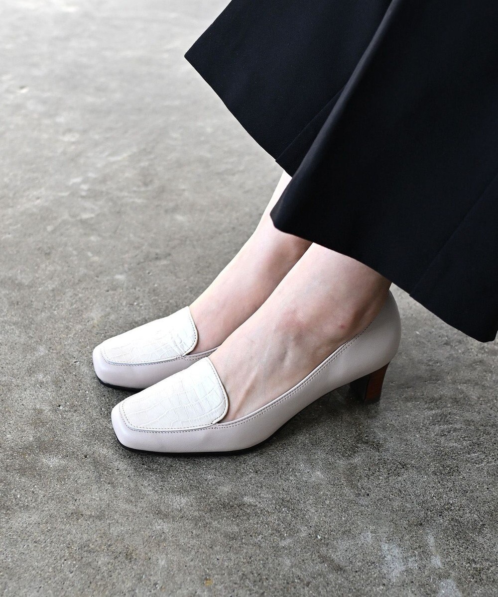 Pointer 日本製 クロコ型押しパンプス 