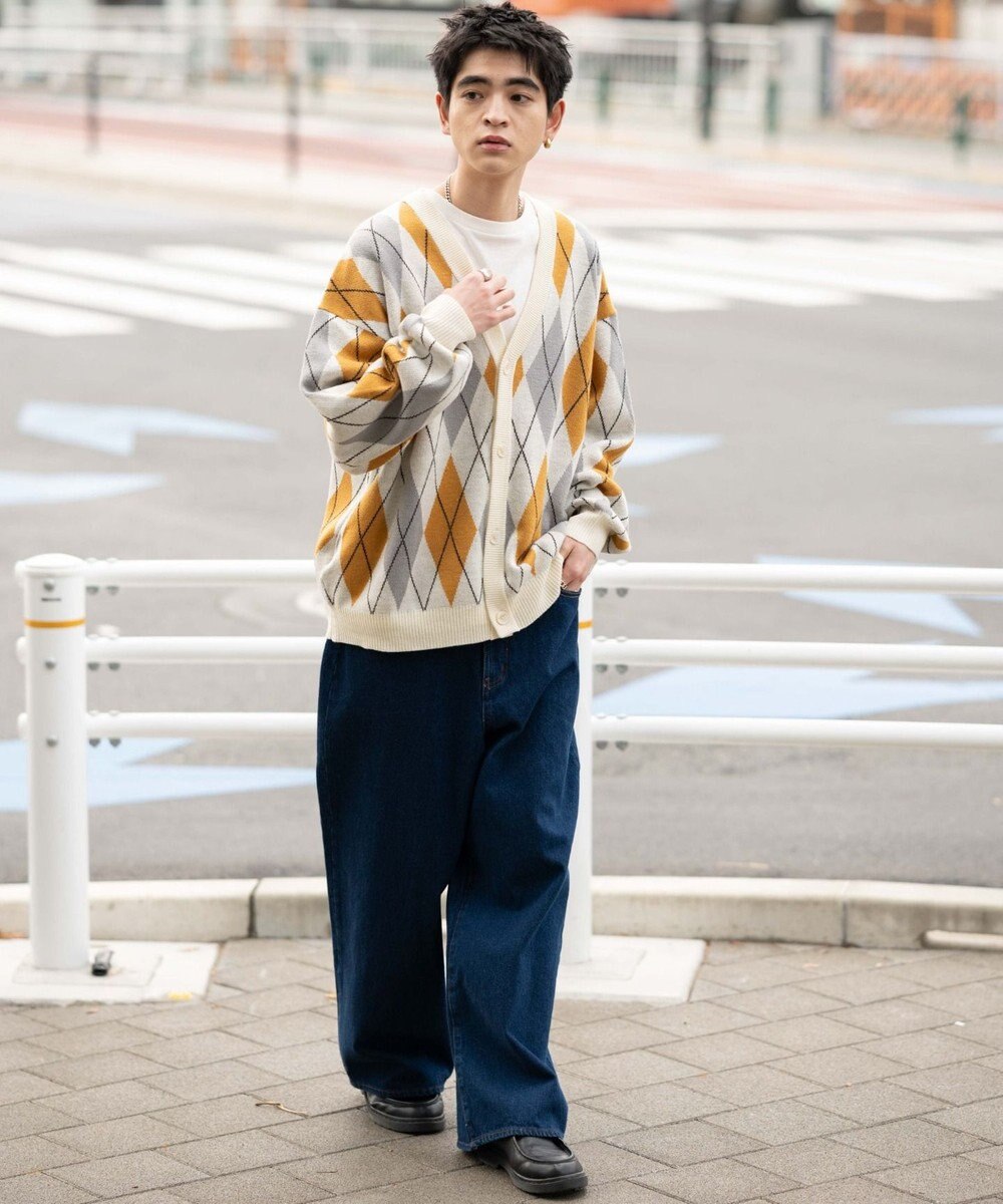WEGO リラックスフィットパターンカーディガン 