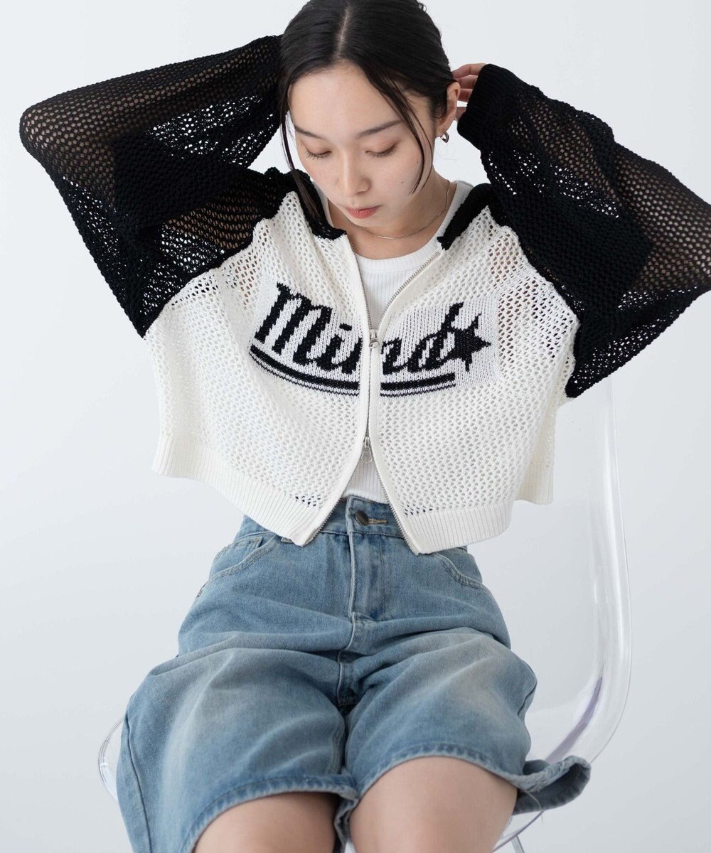 WEGO メッシュラグランニットパーカー 