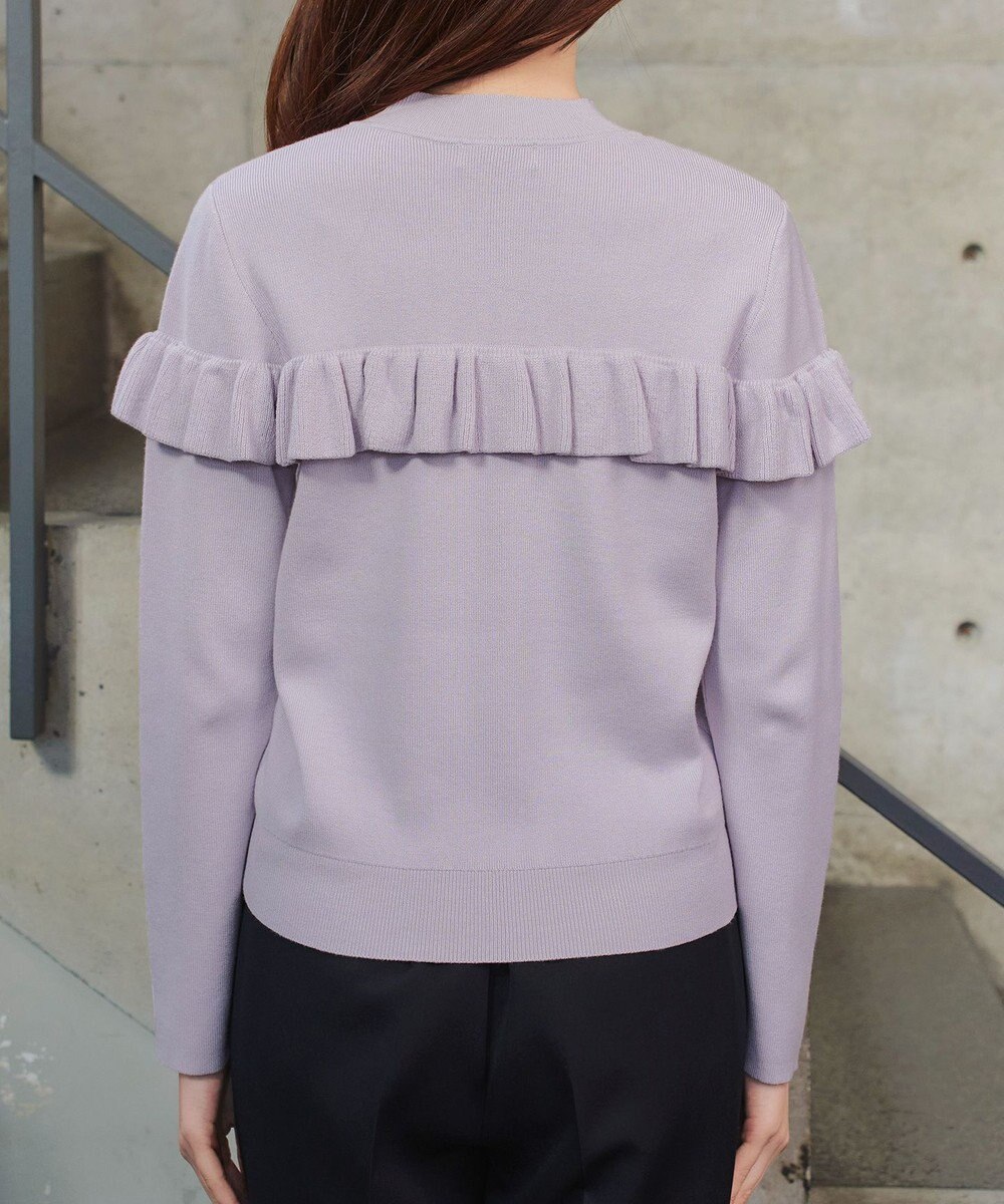 Tiaclasse L モックネックフリルニットトップス 