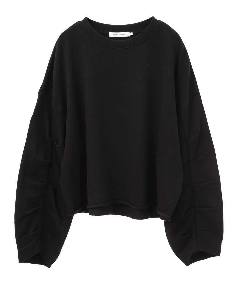 AMERICAN HOLIC ミニ裏毛タックスリーブショートプルオーバー1 