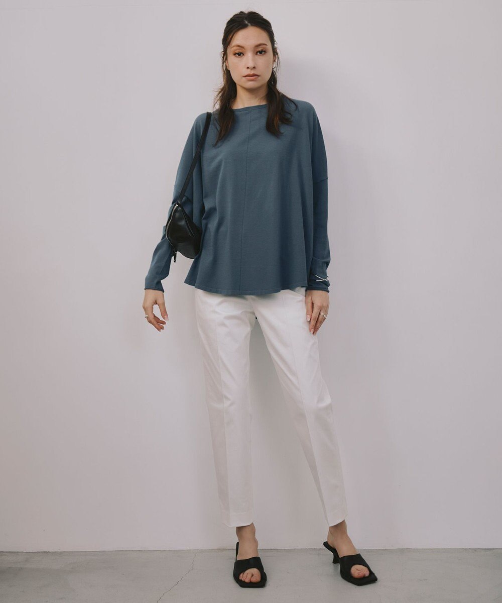 ICB 【洗える】T/Cストレッチサテン スティックパンツ 