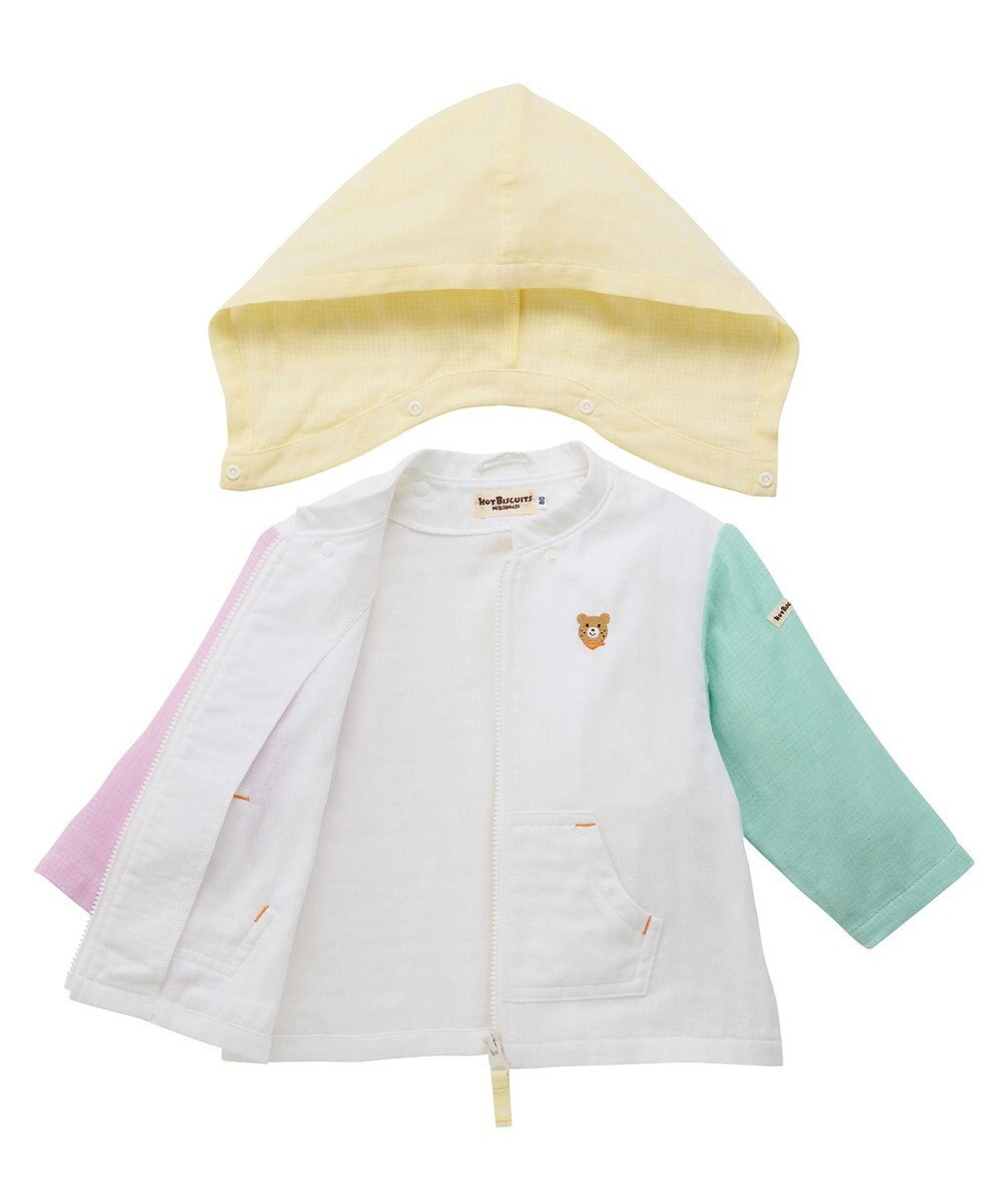 MIKI HOUSE HOT BISCUITS 【80-120cm】二重織ガーゼ素材 パーカ 