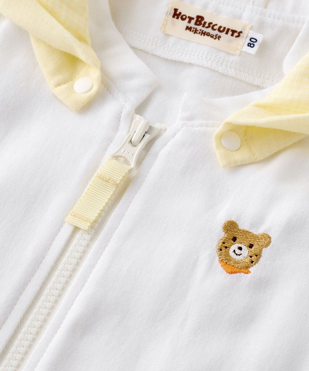 MIKI HOUSE HOT BISCUITS 【80-120cm】二重織ガーゼ素材 パーカ 