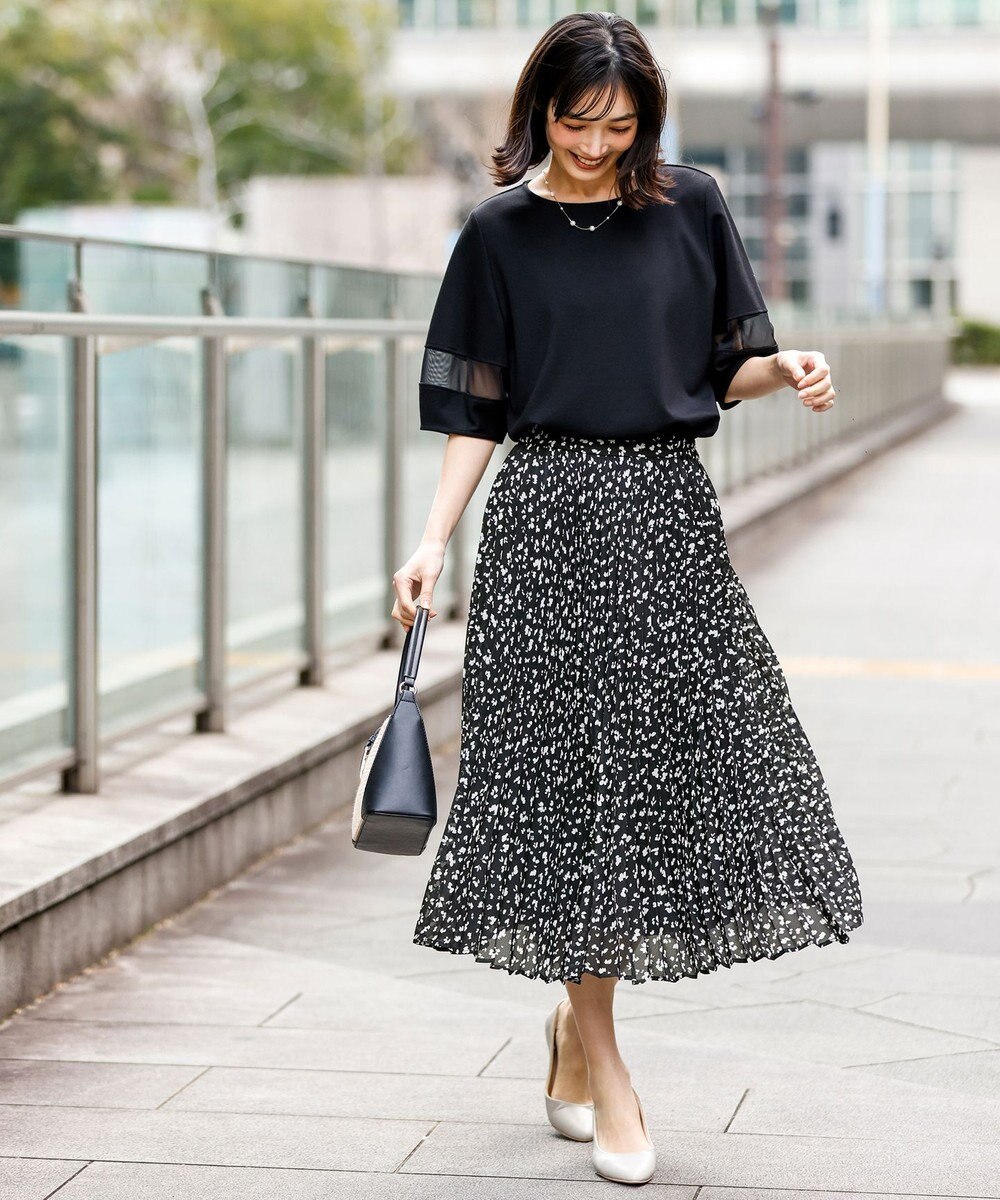 ANY SIS チュール切替ランタンスリーブ プルオーバー 