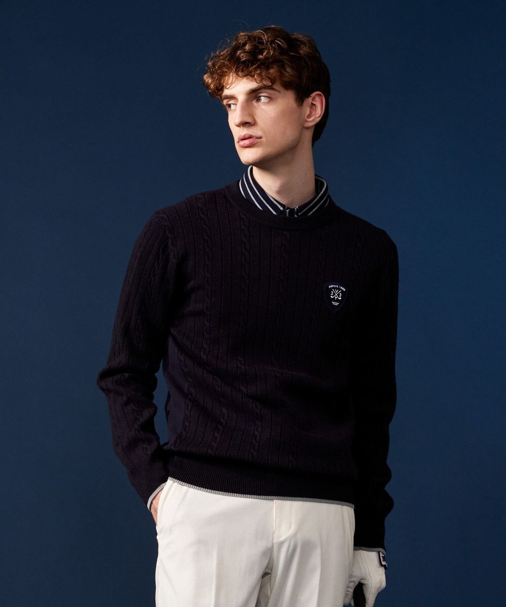 23区GOLF 【MEN】【ウォッシャブル】ストレッチ カラーニット 