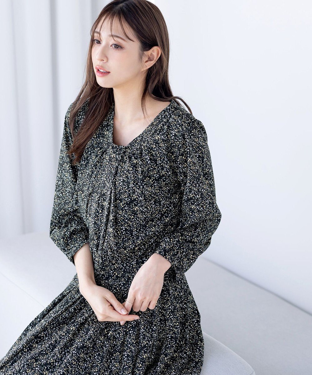 Tiaclasse 【新色追加・洗える】シフォンギャザーワンピース 