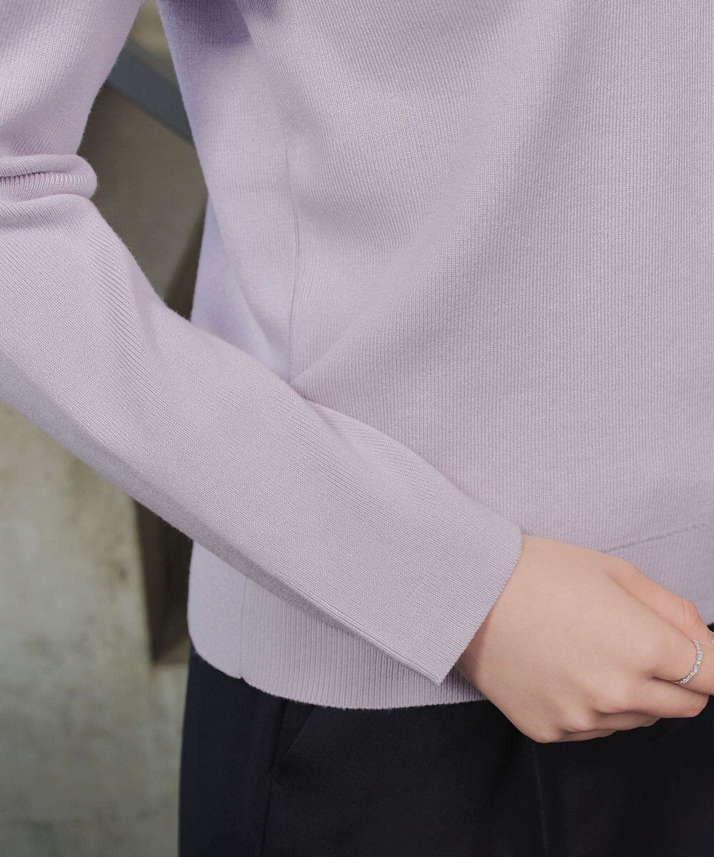 Tiaclasse L モックネックフリルニットトップス 