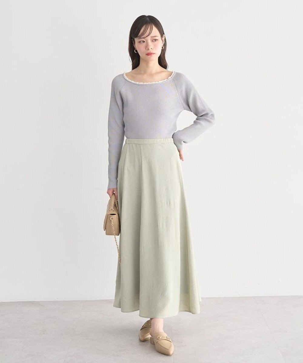earth music&ecology サテンフレアスカート 