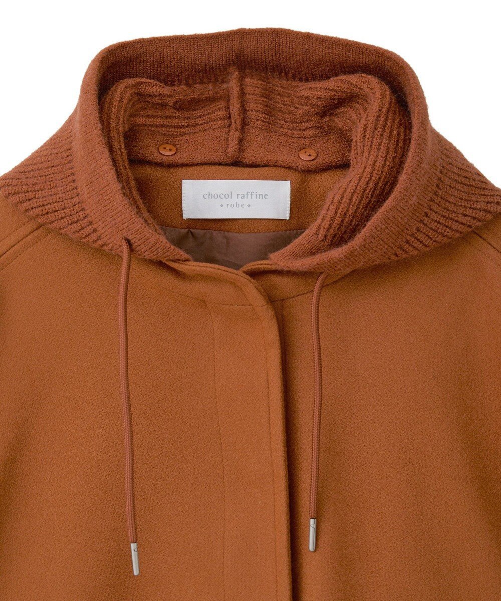 Green Parks ニットフード付きウーリーブルゾン 