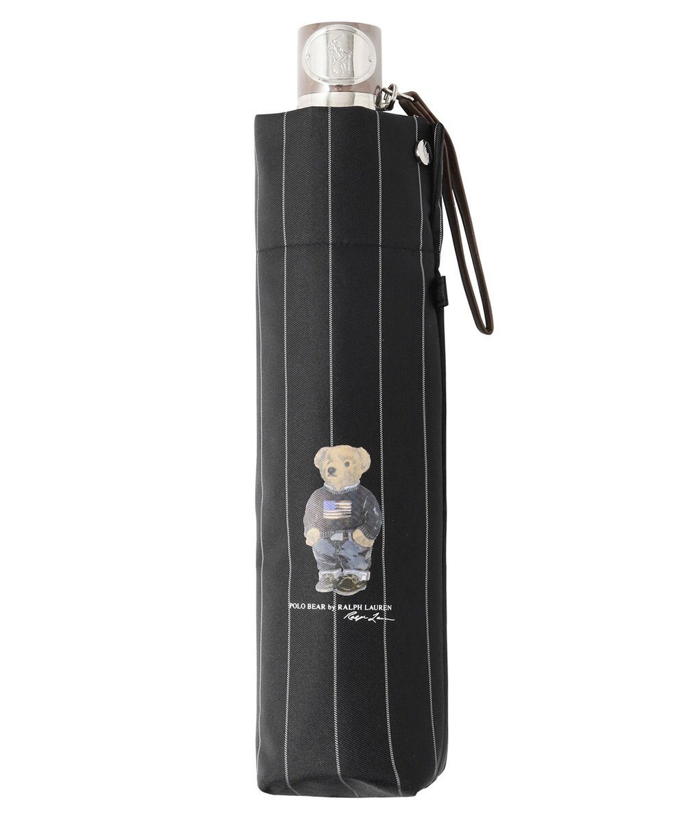 MOONBAT POLO RALPH LAUREN メンズ 折りたたみ傘 ストライプ×BEAR 65cm 