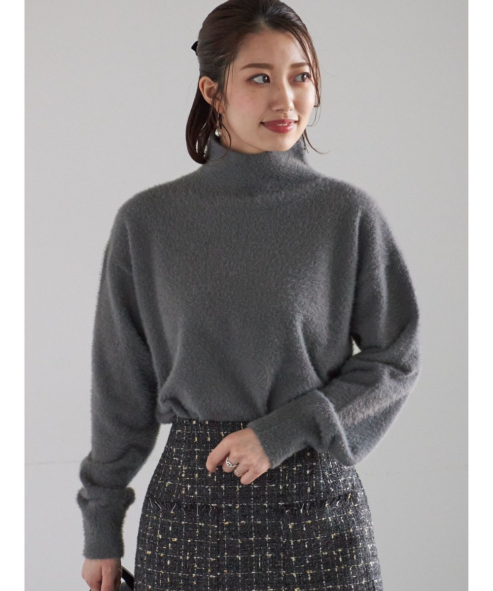 Te chichi 【宮本茉由着用】ハイネックフェザーニット 