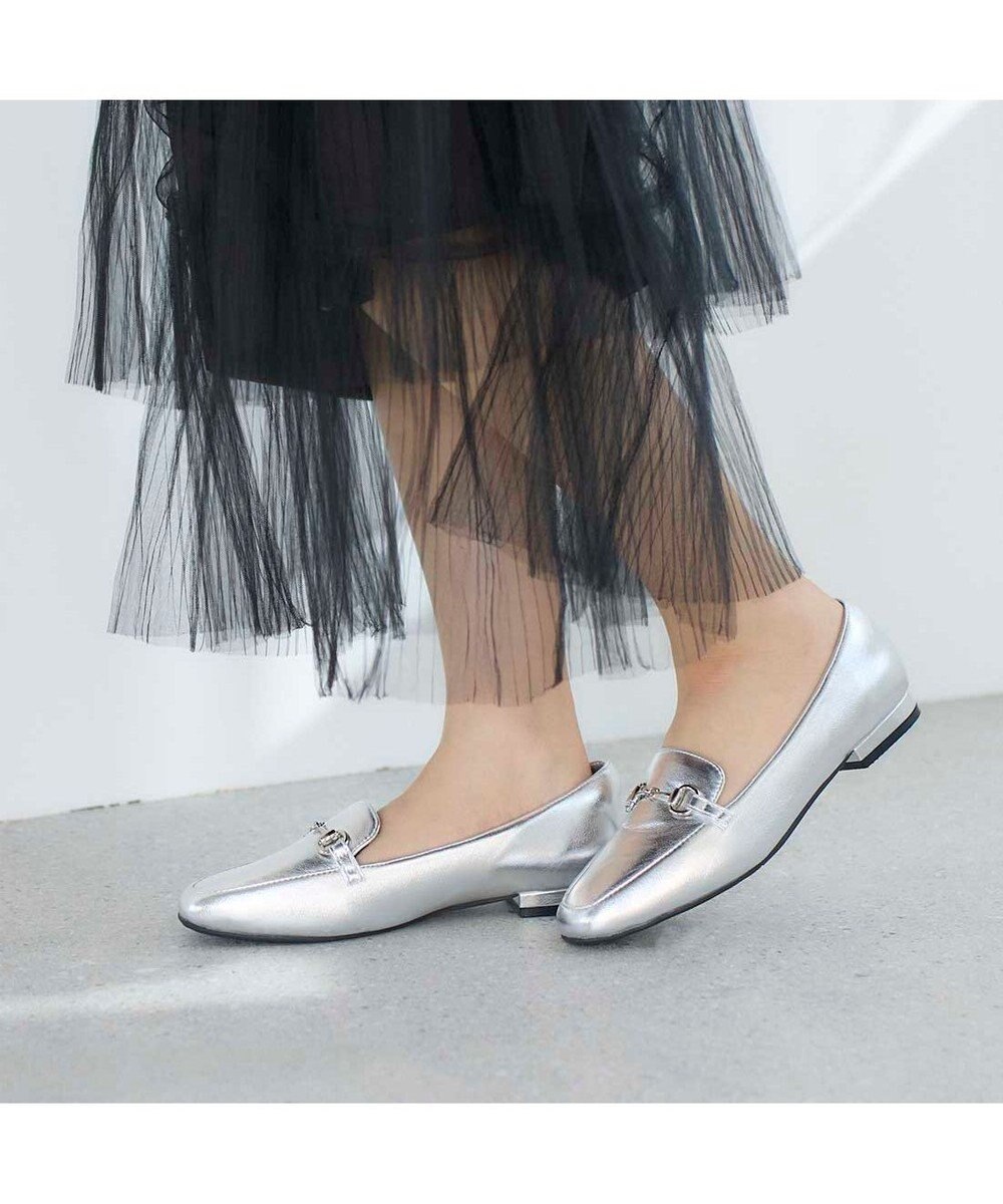 MODE ET JACOMO <noyau>スクエアトゥビット付きヒールローファー 