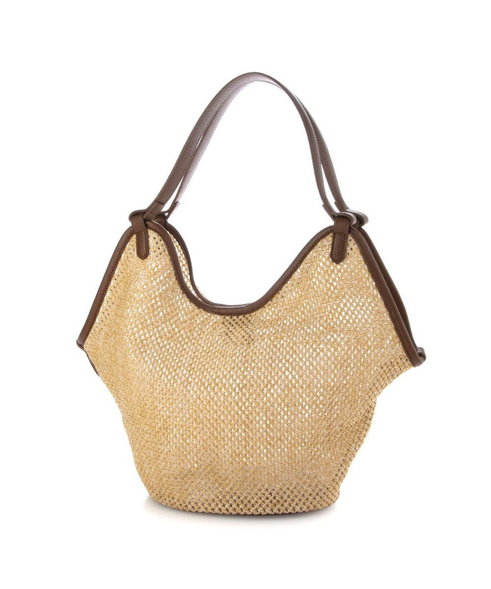 UNBILLION カシュカシュ cachecache / フェイクレザーショルダーバッグ付雑材風トート 