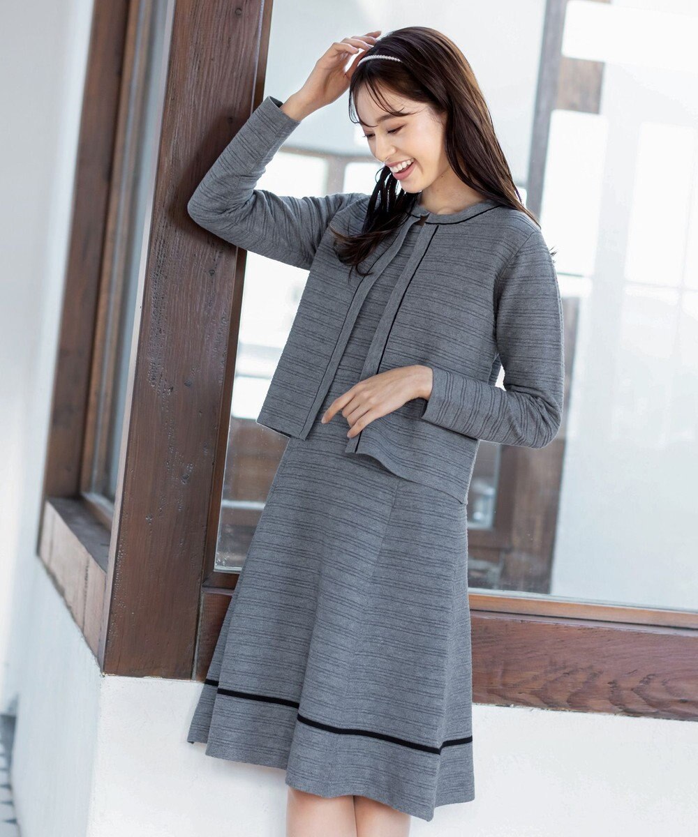 Tiaclasse L 【洗える】リップル編みニットワンピース 