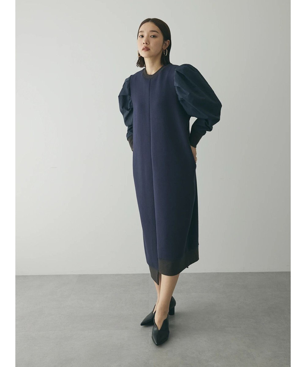 Green Parks armonia. リブ使いコクーンポンチワンピース 