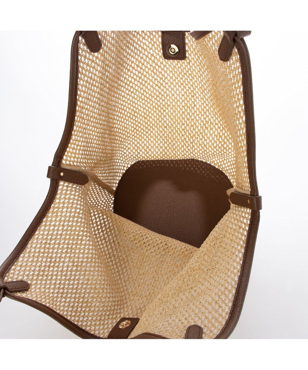 UNBILLION カシュカシュ cachecache / フェイクレザーショルダーバッグ付雑材風トート 