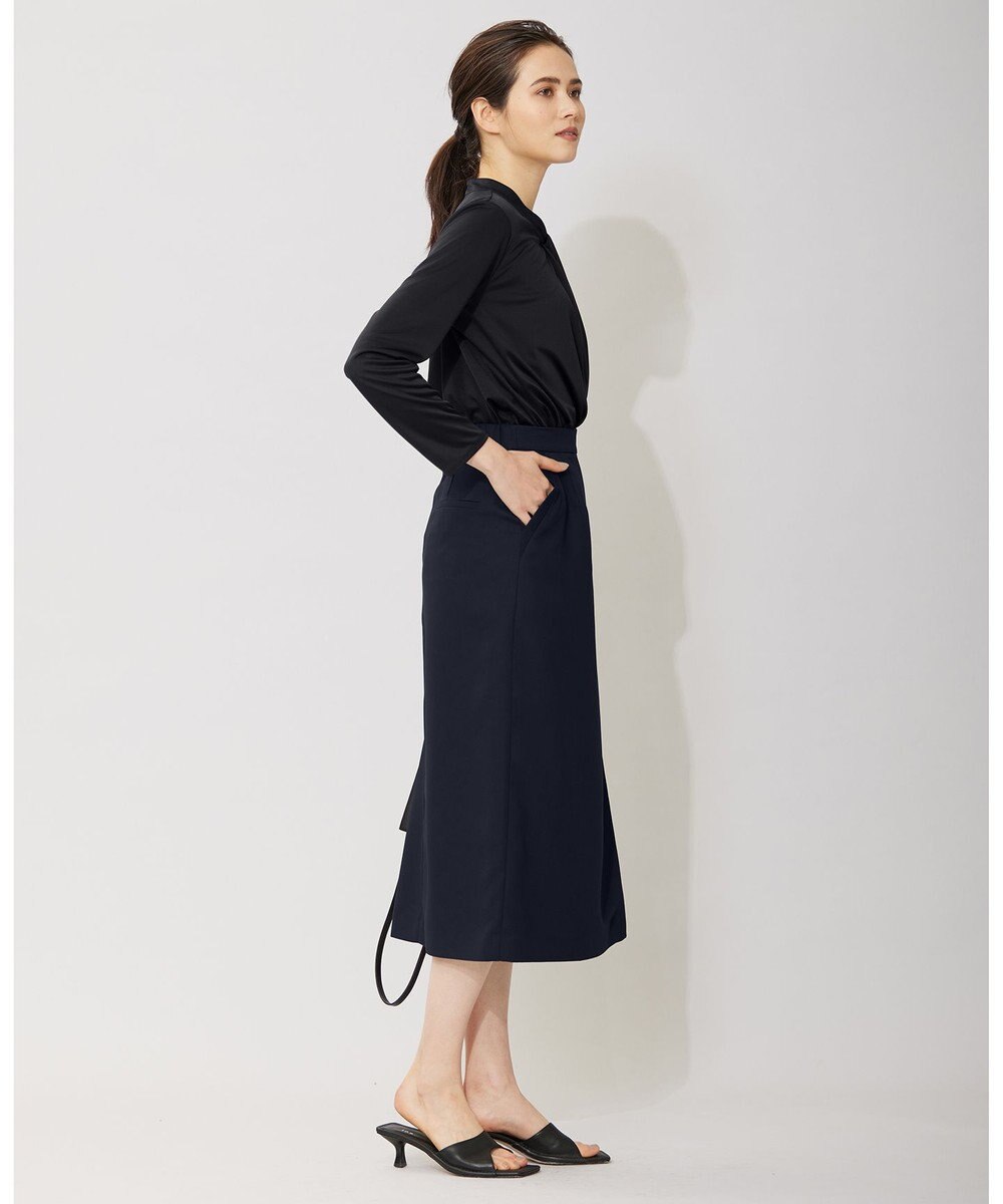 ICB L 【洗える】トリアセサテンスムース ボウタイ風プルオーバー 