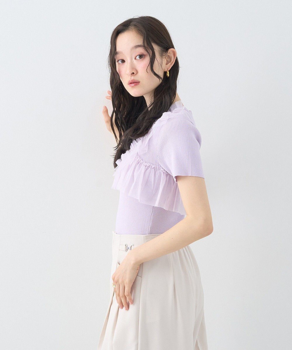 earth music&ecology アシメチュールフリルニットプルオーバー 