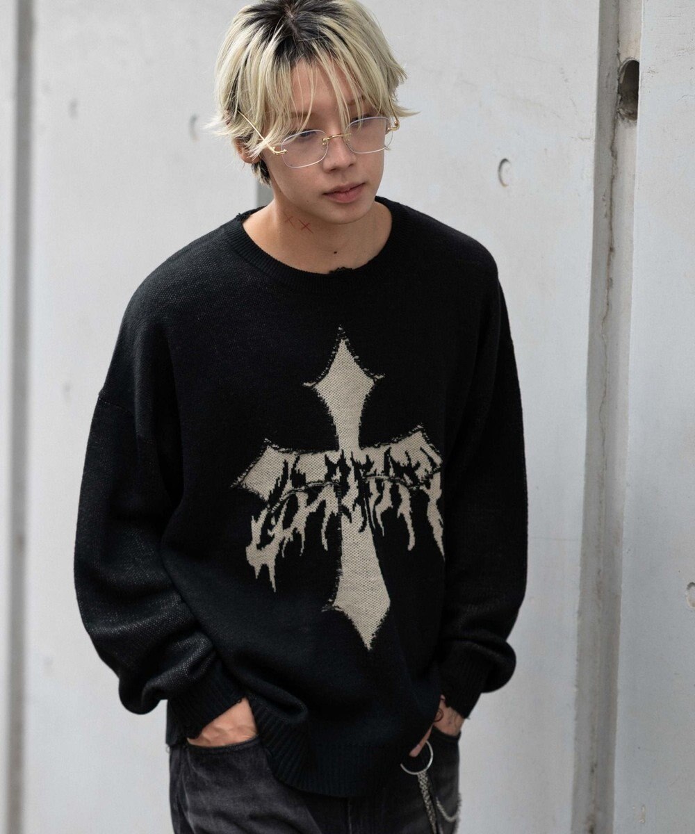 WEGO ダメージジャガードプルオーバー 