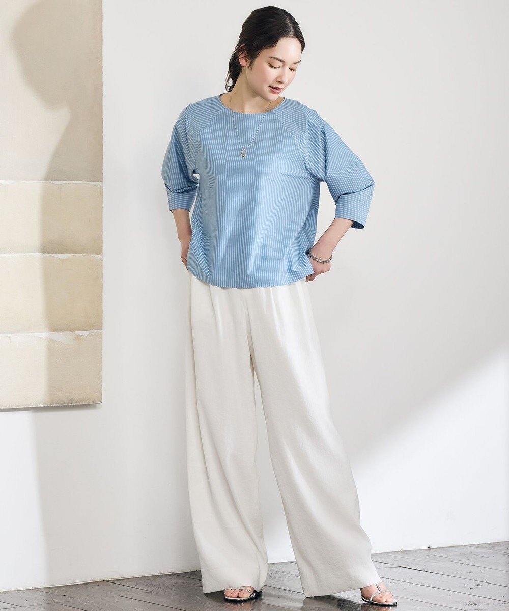 自由区 L ストライプコットンタイプライター 