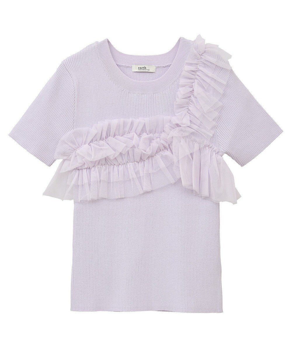 earth music&ecology アシメチュールフリルニットプルオーバー 