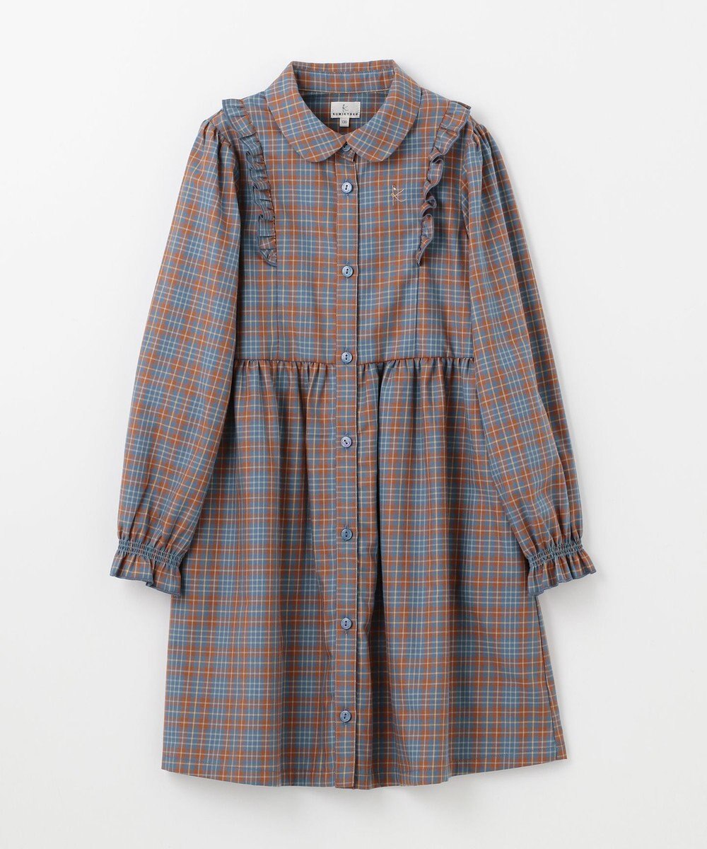 組曲 KIDS 【110-140㎝】リセチェックシャツ ワンピース 