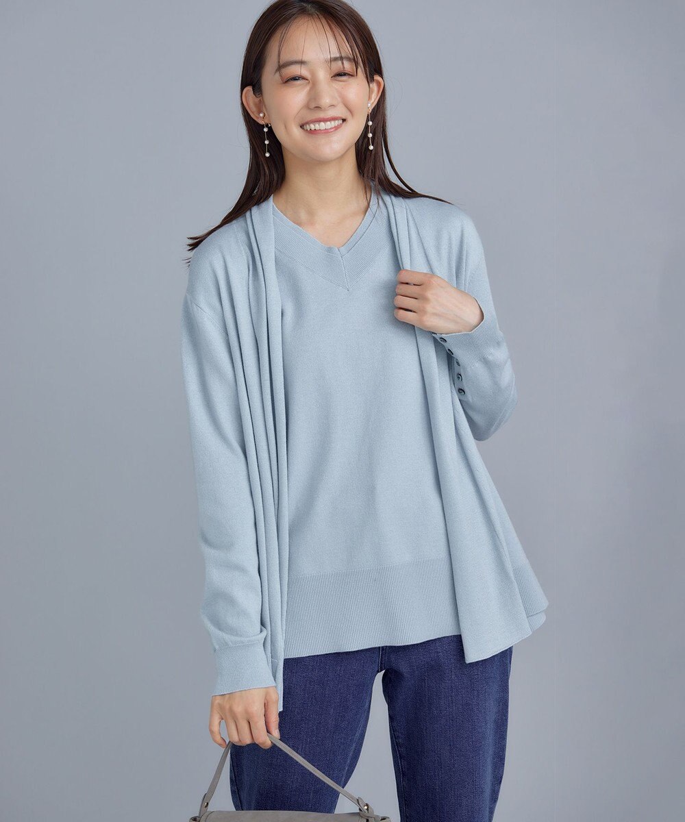 組曲 L 【WEB限定】セミウーステッド ニットカーディガン 