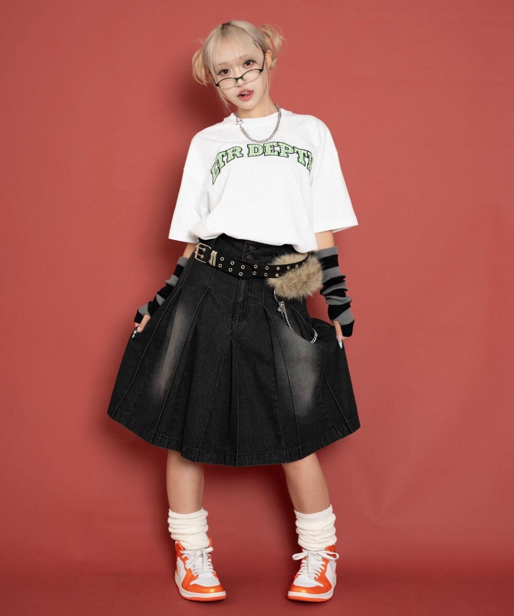 WEGO 【ユニセックス着用ITEM/MLサイズ展開】チェックカレッジグラフィックT（SS） 