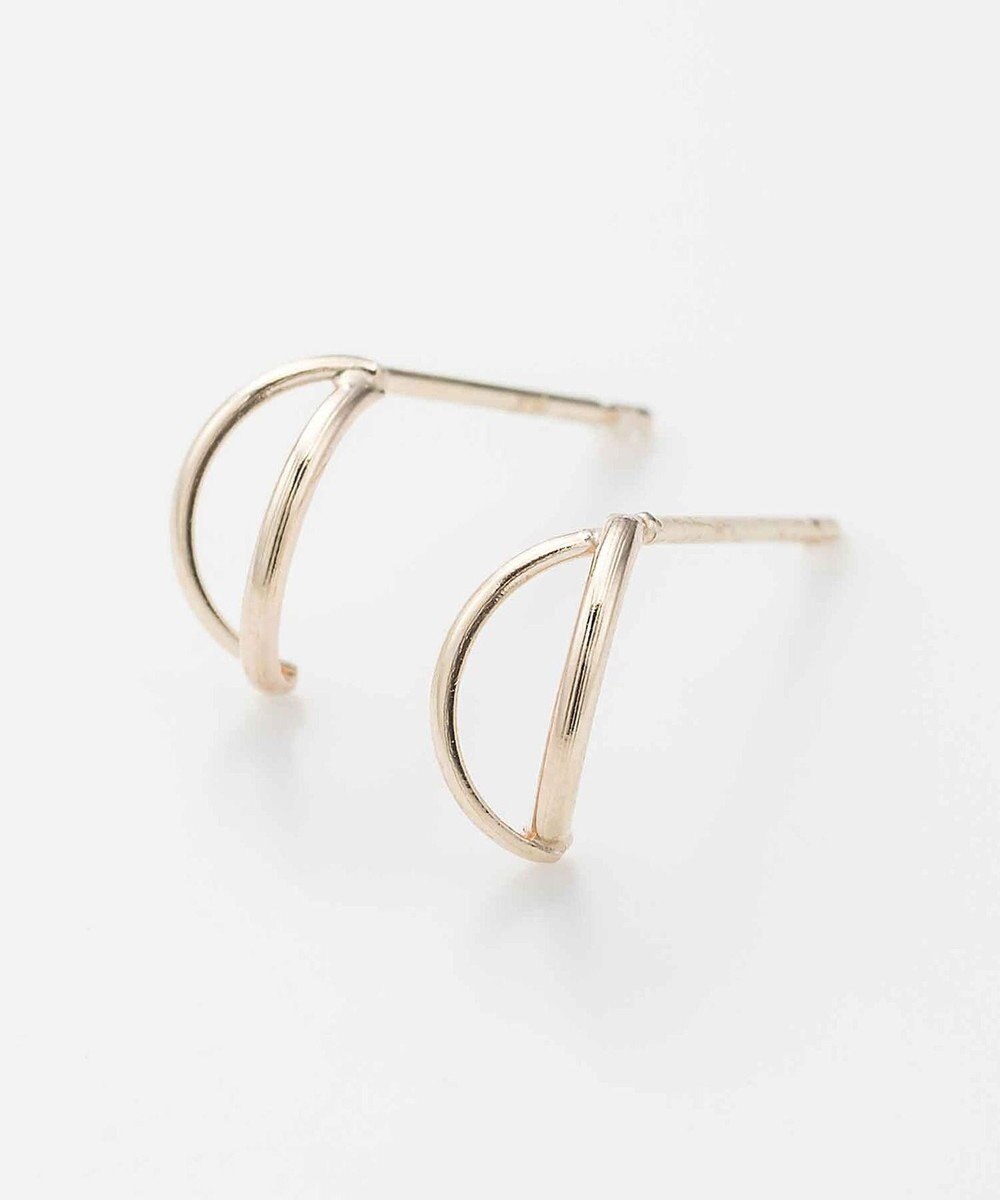 Phoebe 【K10】ダブルハーフフープピアス　ゴールド 