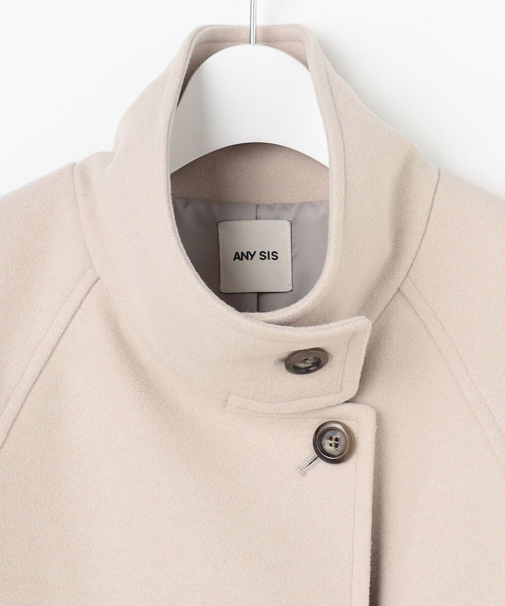ANY SIS S ウールライクスタンドカラー ミドルコート 