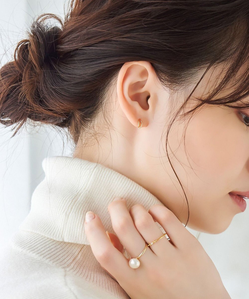 Phoebe 【K10】ダブルハーフフープピアス　ゴールド 