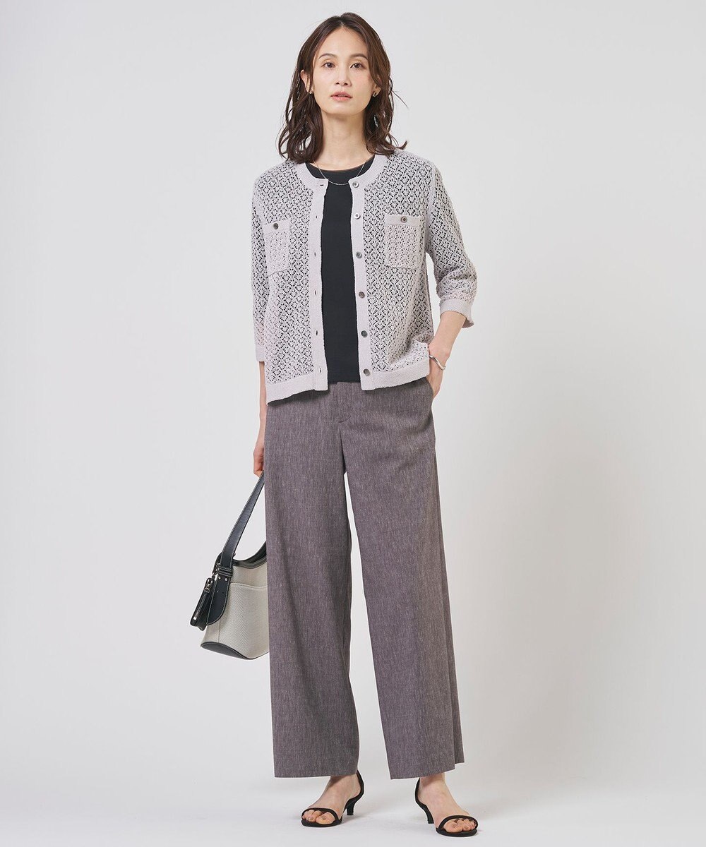 J.PRESS LADIES リネンバイオシャンブレー ワイド パンツ 