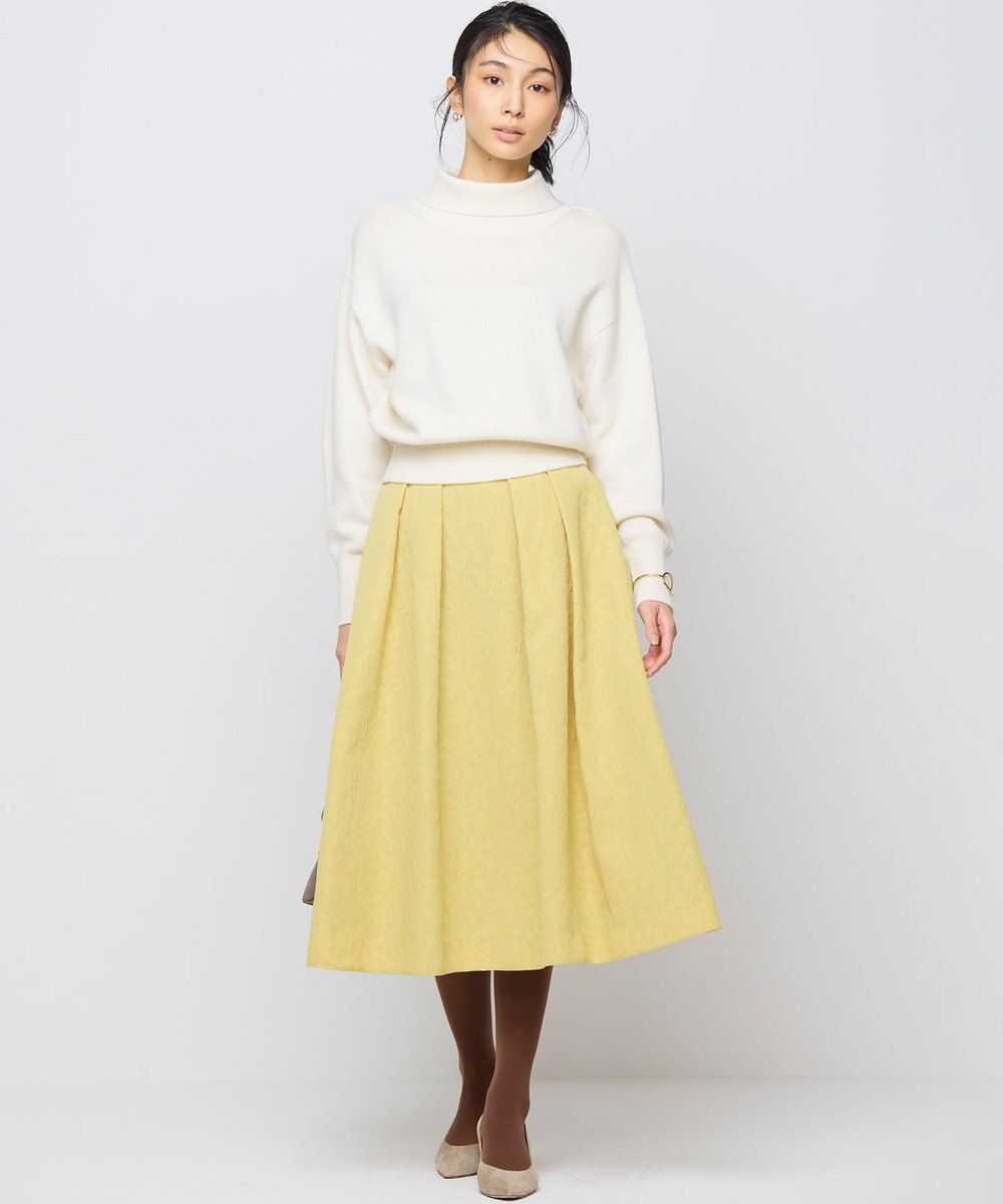 組曲 【WEB限定カラーあり】フラワーラメジャカード フレアスカート 