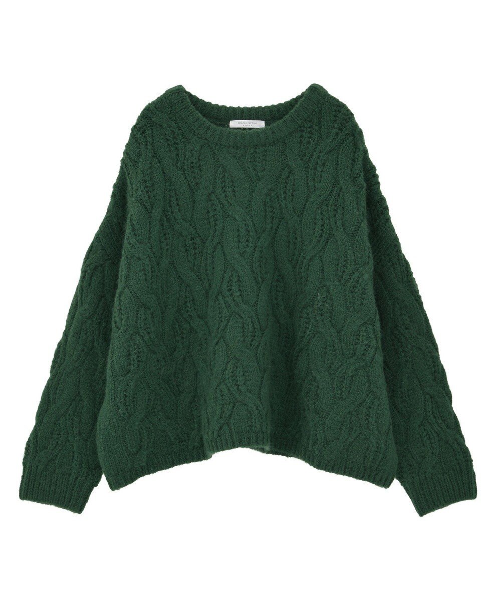 Green Parks ふわふわケーブルニットプルオーバー 