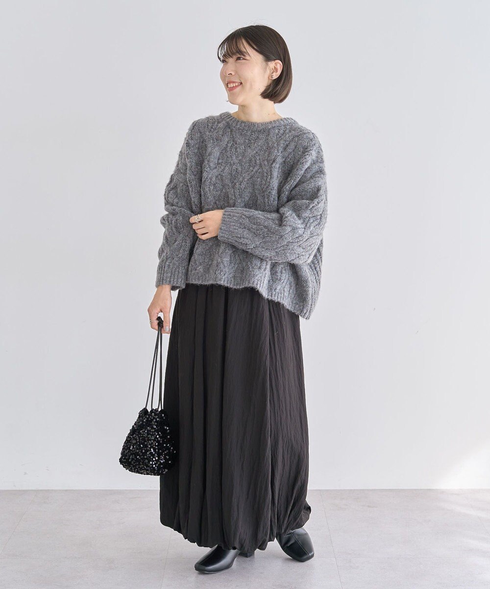 Green Parks ふわふわケーブルニットプルオーバー 