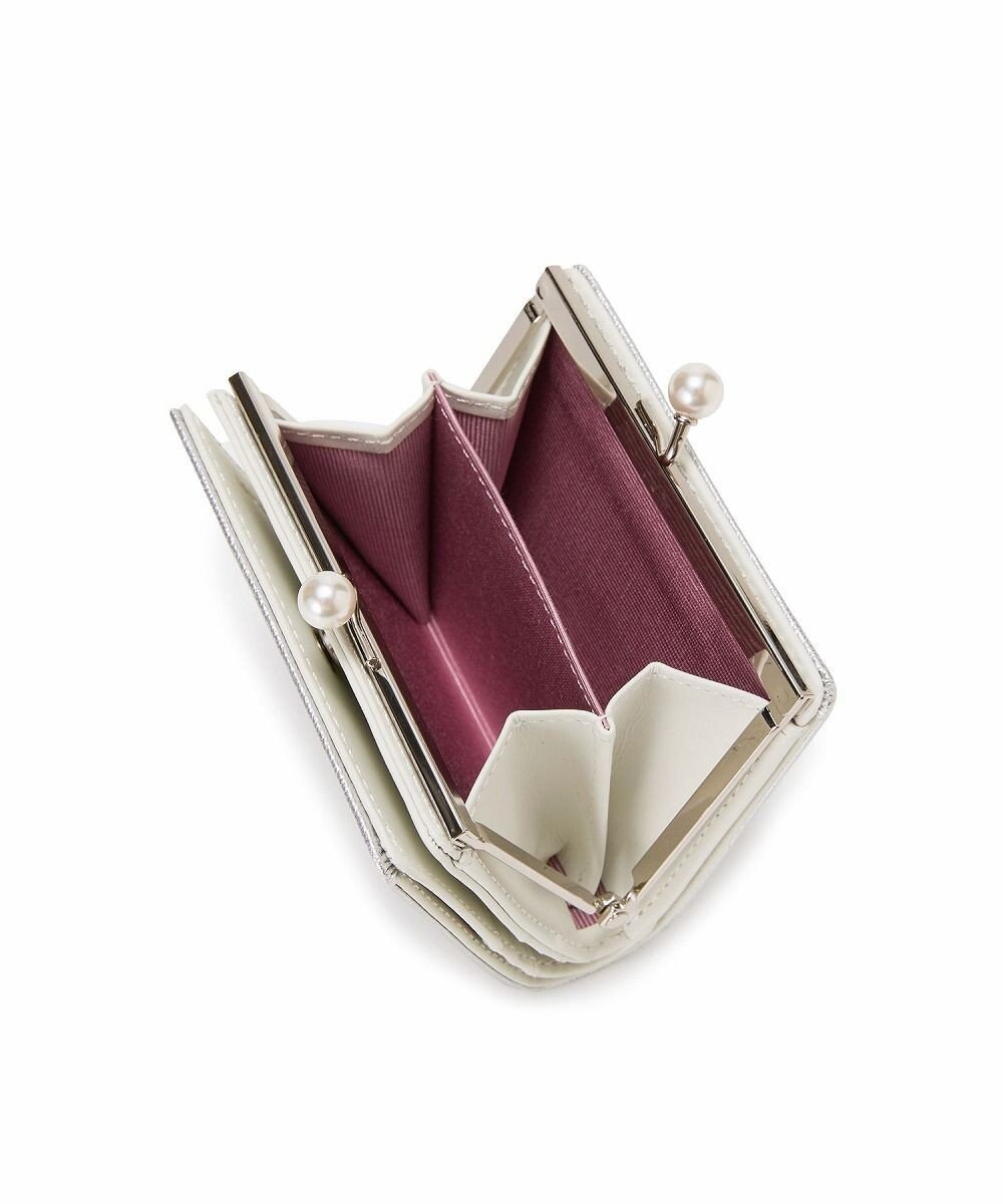 TOPKAPI 【TOPKAPI】シュリンクレザー パール がま口 二つ折り 財布 