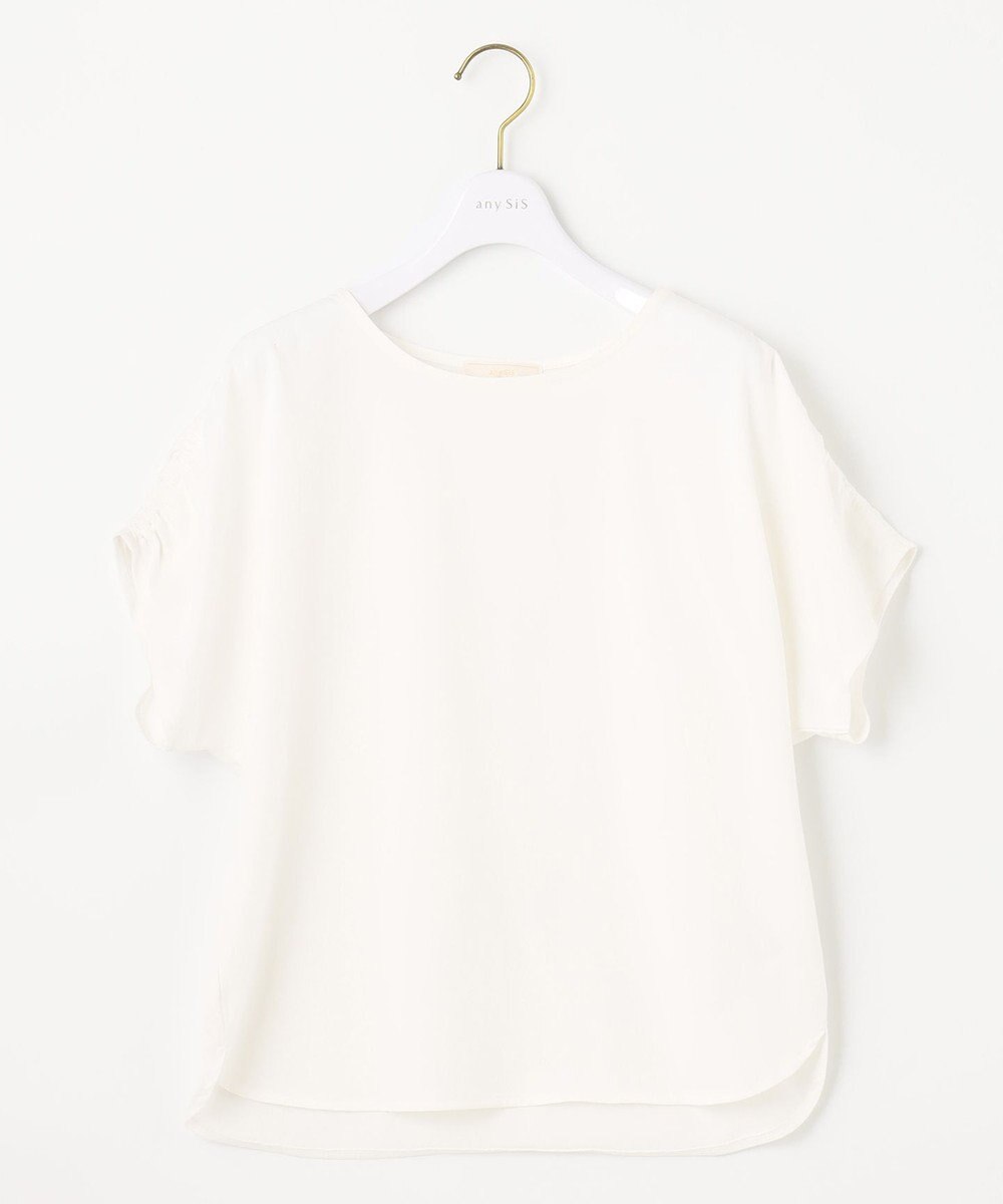 ANY SIS プレーティングジャージーフレンチスリーブ カットソー 