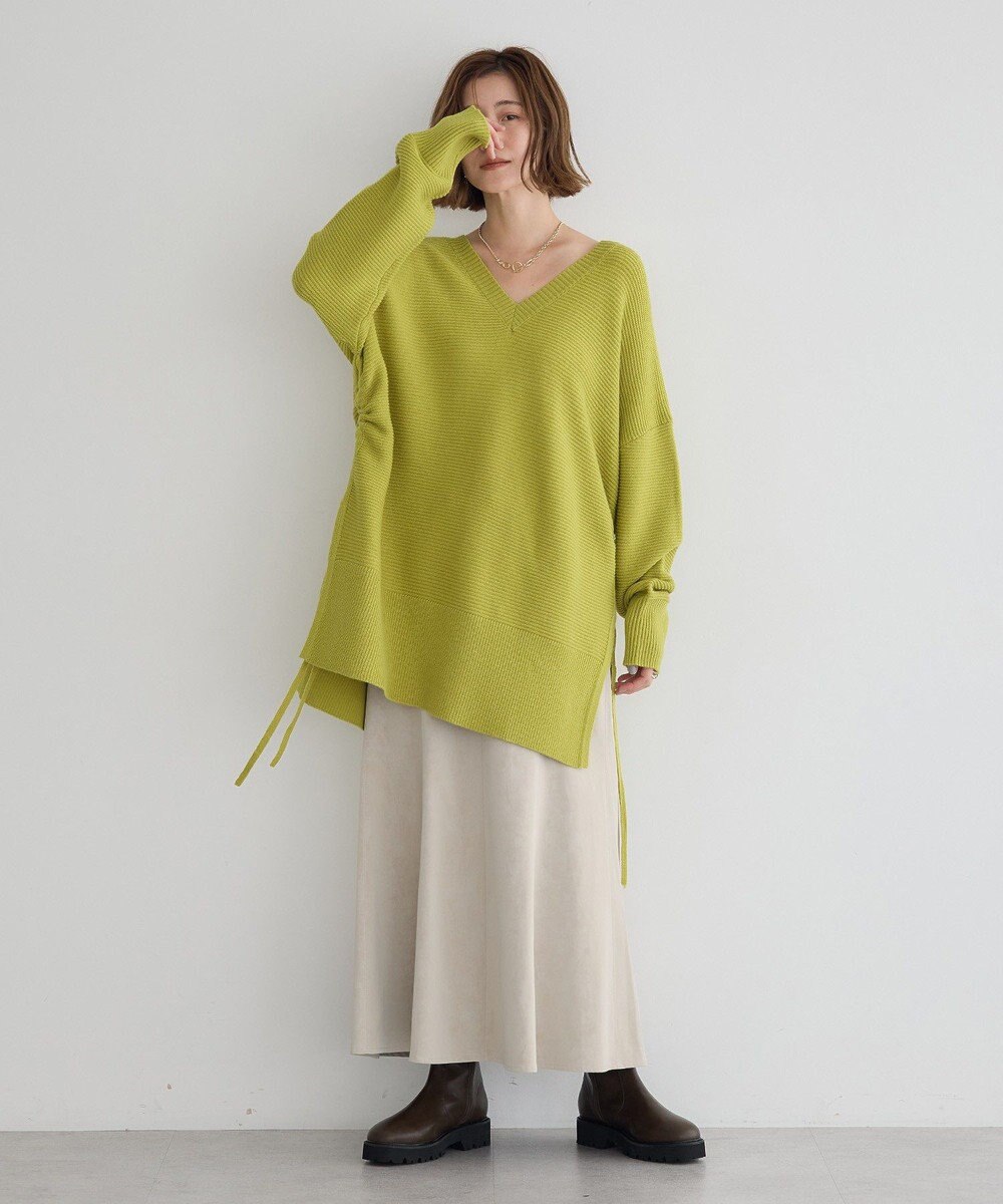 YECCA VECCA Vネックドロストデザインニット 