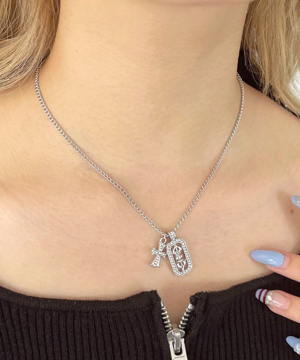 WEGO L2Pラインストーンモチーフネックレス 