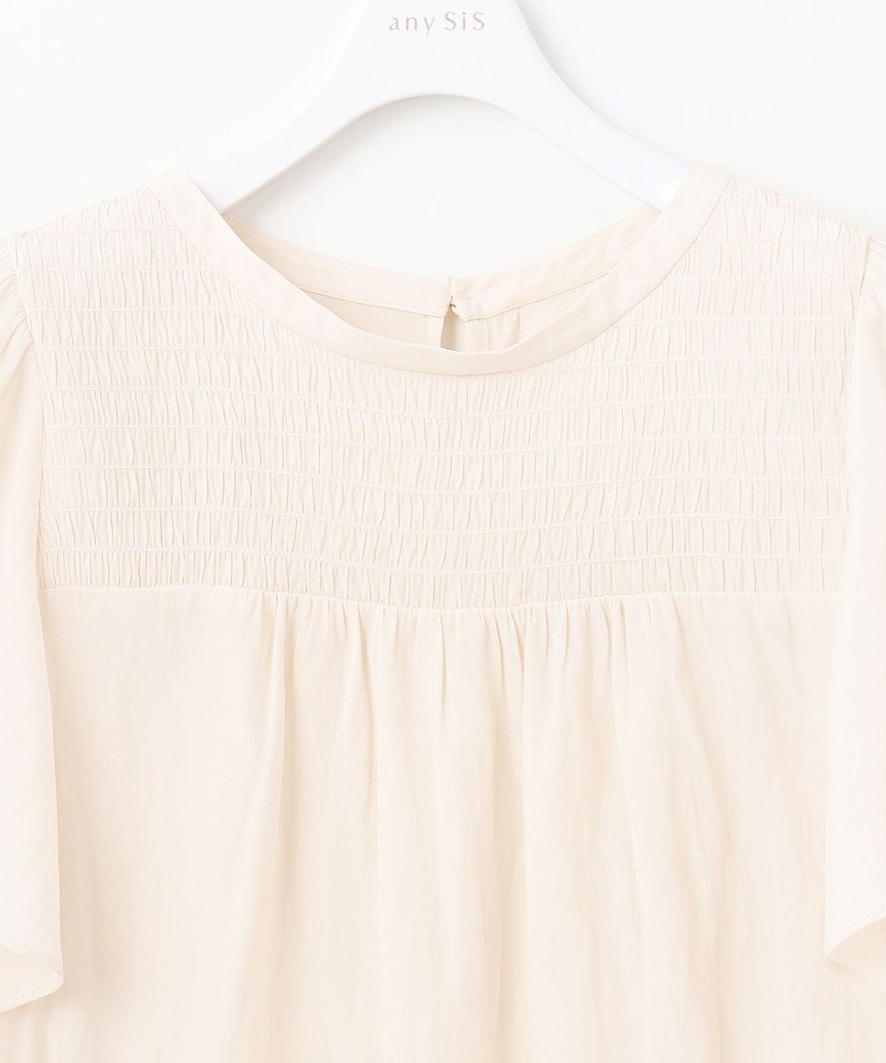 ANY SIS L 【洗える】シャーリングツヤ ブラウス 