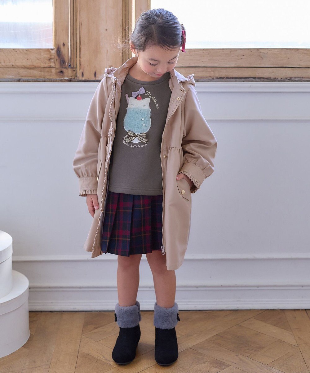 ANY KIDS チェック柄 プリーツ キュロット 