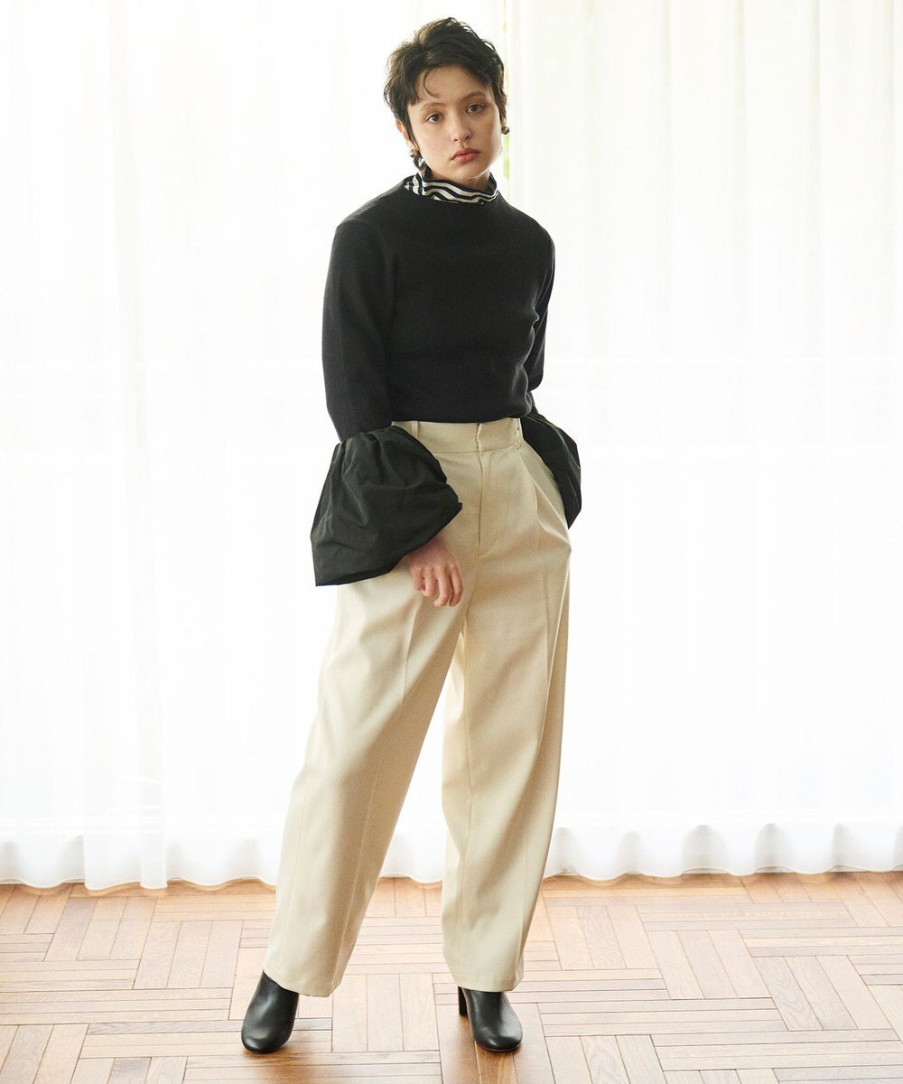 #Newans 【洗える】コンビネーションベルスリーブニット 