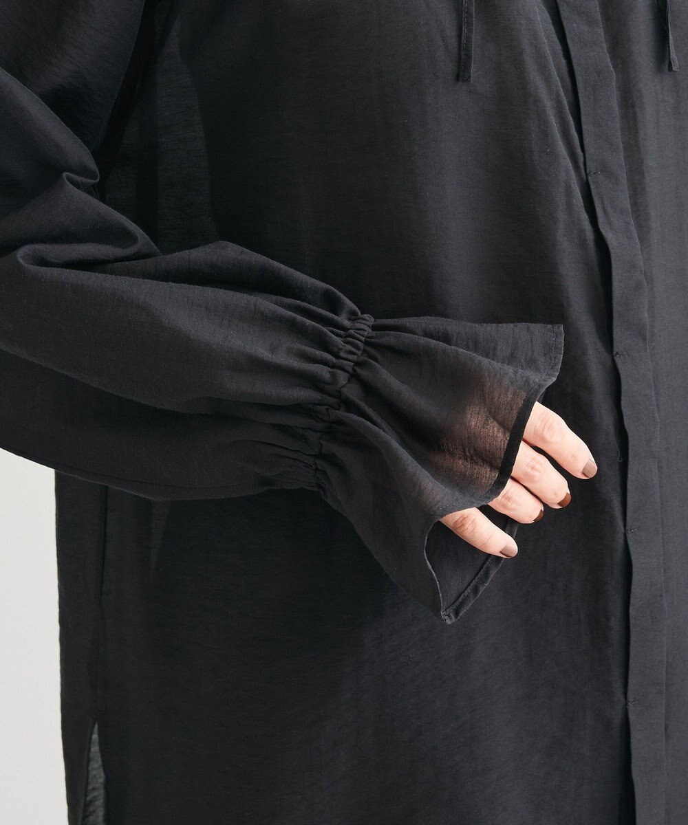 Green Parks フリルカラーリボンブラウス 