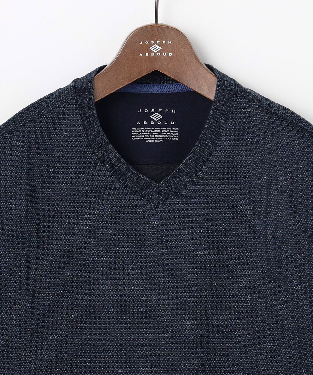 JOSEPH ABBOUD 【フランス産リネン×尾州の技術・清涼感】ノルマンディリネントップジャージー Vネック Tシャツ 