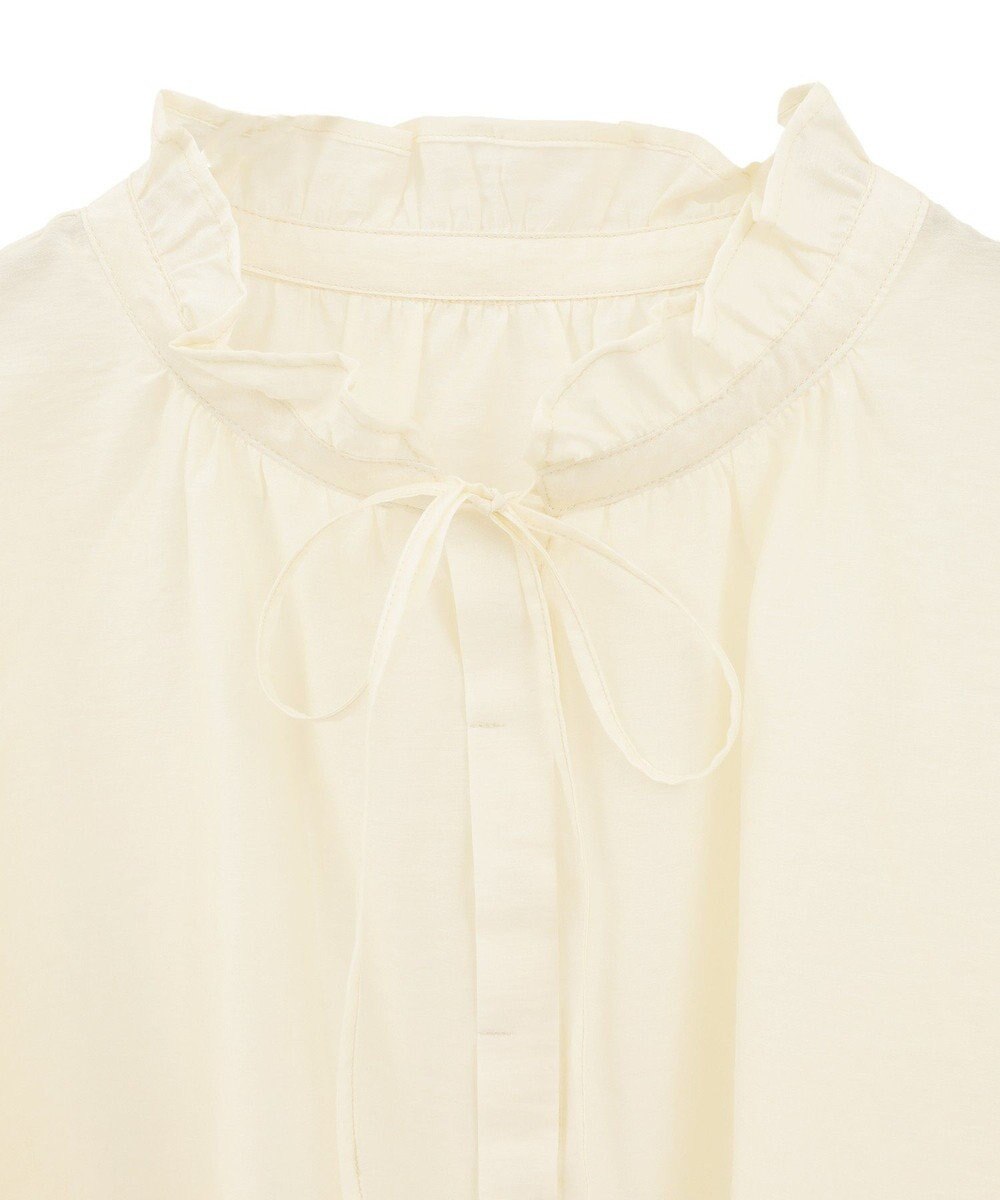 Green Parks フリルカラーリボンブラウス 