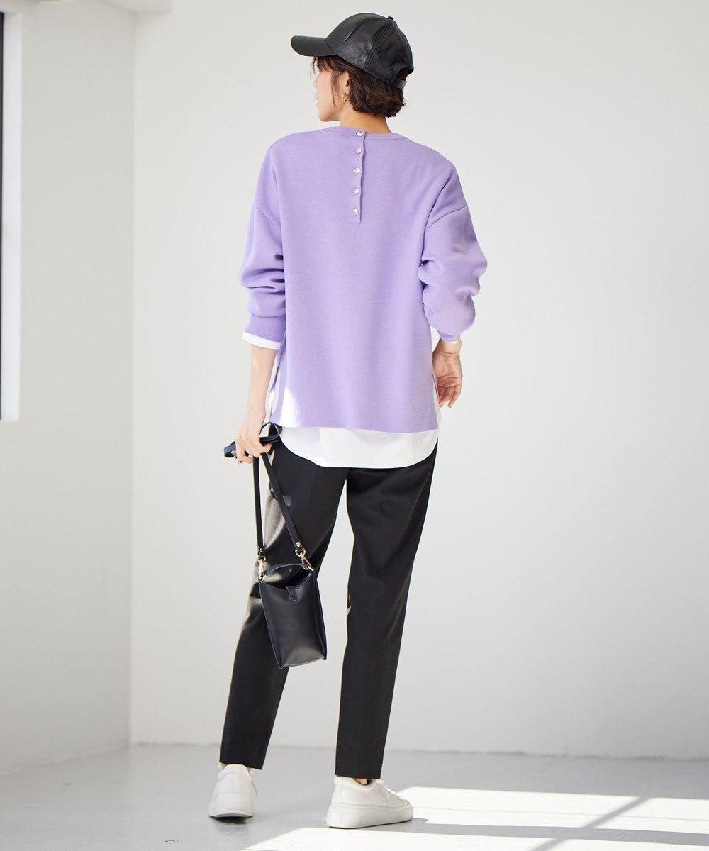 自由区 【撥水加工・洗える】TRギャバ裏起毛テーパード パンツ 