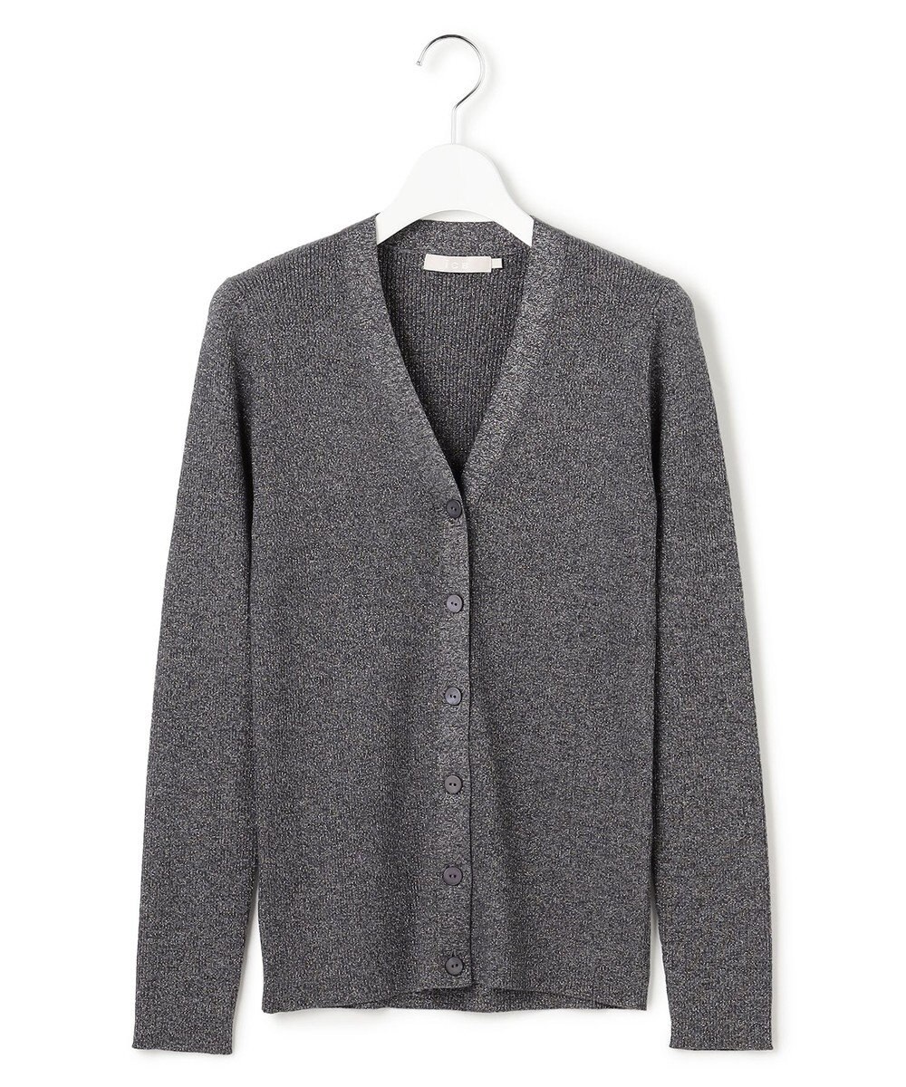 ICB L 【洗える】 エクストラファインメリノリブ Vネックカーディガン 